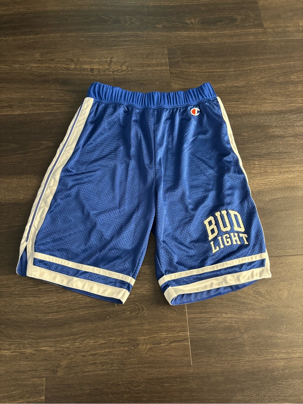 Vintage Bud Light Champion Athletic Shorts Size M Blue White